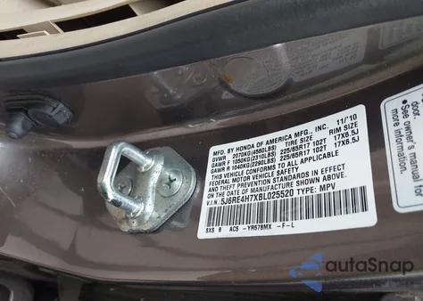 2011 Honda Cr-V Ex-L из США, поврежденный, VIN 5J6RE4H7XBL025520